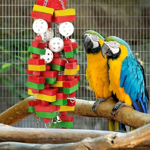 GPY Bird Toys for Parakeets, 22in Multi-Color Large Bird Toys for Parrots