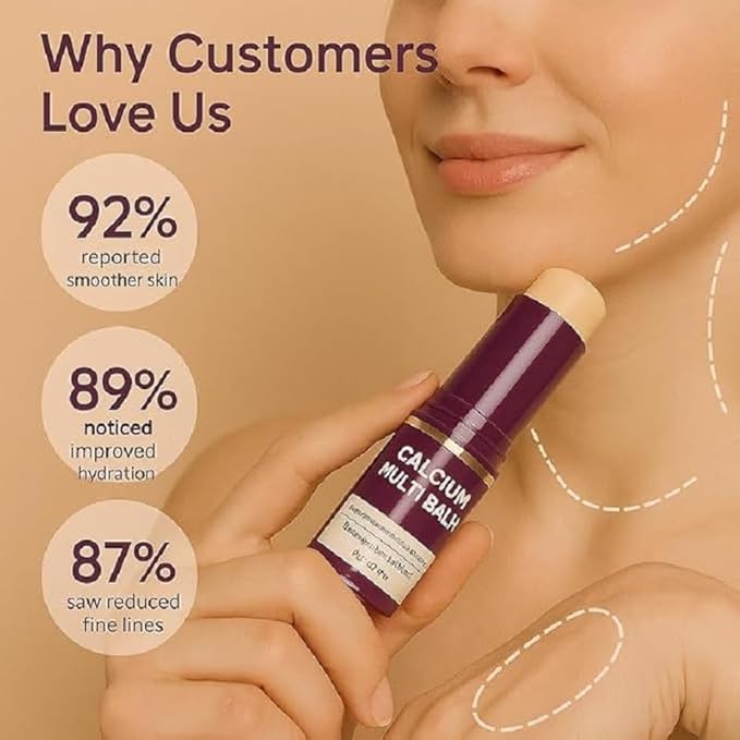 2Pcs Calcium Volume Multi Balm, Collagen Calcium Multi Balm Stick Lightweight Hydrating Anti-aging Firming Sagging Wrinkle Care.