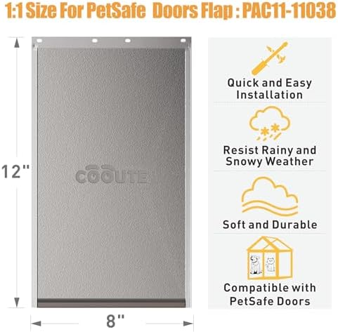 2-Pack Medium Dog Door Replacement Flaps with Screws