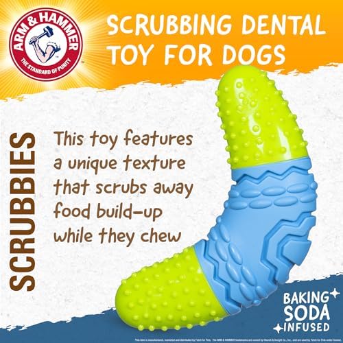 Arm & Hammer Scrubbies Boomerang Dental Chew Toy, Adult, Large, 7 in
