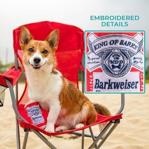 Haute Diggity Dog Barkweiser Beer Can Plush Dog Toy, Drink Parody Chew Toys