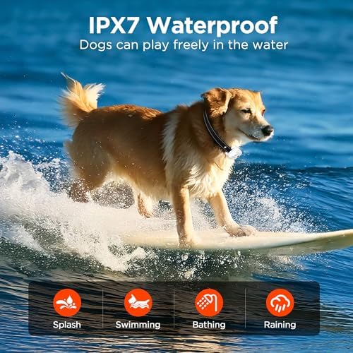 Dog Training Collar with Remote Control, 3300FT and 4 Training Modes Beep,Vibration,Safe Shock,LED Night Light,IPX7 Waterproof Rechargeable E-Collar for All Breeds (8-150 lbs)