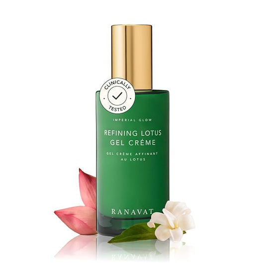 RANAVAT Refining Lotus Gel Cream - Hydrating Gel Moisturizer & Pore Minimizer – Improves Radiance & Texture with Hyaluronic Acid & Floral Ketoacids (1.7 oz)