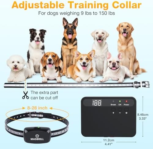 MASBRILL Electric Wired Dogs Fence for 1 Dog, Underground Ground