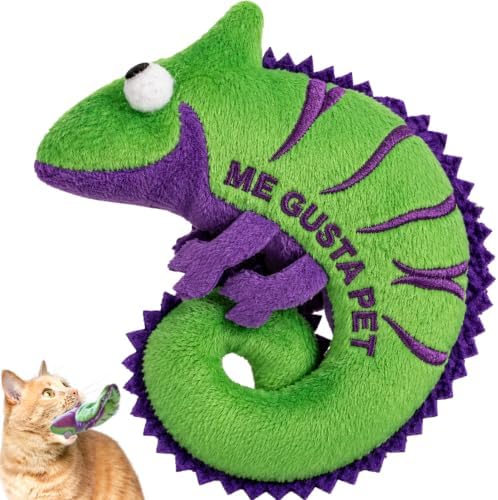 Cat Toys Catnip Crinkly Sound Toy with North American Catnip | Lizard Cat Toy Crinkle Paper Sound | Cat Kitten Toy Teething Chew | Cats Kicker Crinkle Paper | Chameleon Cat Toy 4.5-INCH