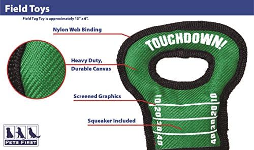 NFL Football Field DOG TOY with Squeaker. - MIAMI DOLPHINS - For Tug, Toss, and Fetch. - Tough & Durable PET TOY