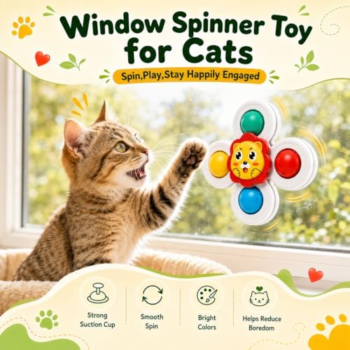 3Pcs Suction Cup Cat Toy, Window Perch Companion Interactive Play Toy for Indoor Cats, Can Firmly Adhere to Smooth Surfaces Glass Walls, Designed Specifically for Your Pet'S Daily Entertainment