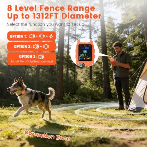 4-in-1 Electric Fence for Dogs for Medium Large Dogs, Safe Pet Containment