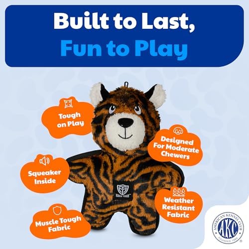 American Kennel Club Plush Dog Toy with Squeaker for Moderate Chewers, Soft Stuffed Dog Toy for Tugging, Fetch & Interactive Play, Gentle on Teeth