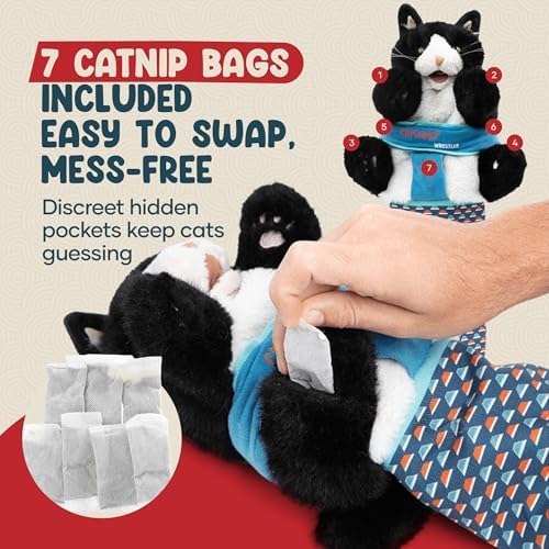 Wearable Cat Toy Wrestling Glove Puppet – Interactive Hand Mitt with Durable Protective Sleeve and Catnip - Play & Enrichment