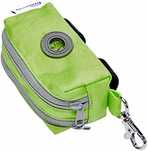 Blueberry Pet Neon dog waste bags Dog Poop Bags Rolls Dispenser for Dog Leash, 2 Auto Locking Zipper Dog Poop Bags Holder, Durable Polyester, Includes Free Roll, Ideal for Pet Parents & Walkers