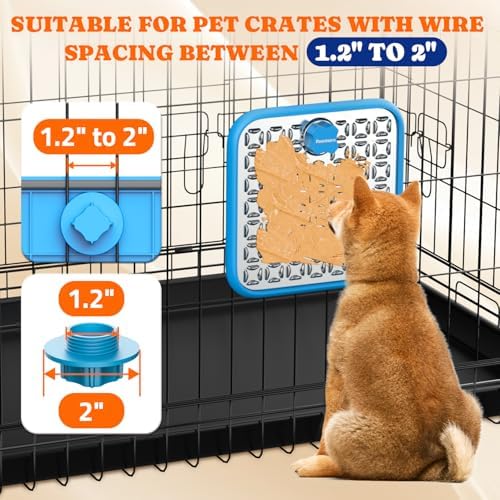 Pawtners Stainless Steel Large Lick Mat for Dogs, 2 Pack, Blue