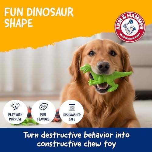 Arm & Hammer Nubbies T-Rex Dog Dental Chew Toy, Mint Flavor, 24-Pack