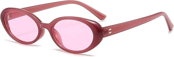 Breaksun Retro Oval Sunglasses for Women Men Fashion Small Oval Sunglasses 90s Vintage Shades