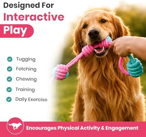5 Pack Puppy Teething Toys for Aggressive Chewers Dog Rope Toy for Training