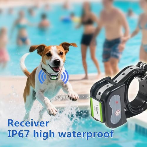 Plkm Dog Wireless Fence Pet Invisible Intelligent Boundary System | 360° Full Signal Coverage, Smart Out of Range Alarm, Battery Level Display, Low Battery Reminder for Backyard Dogs