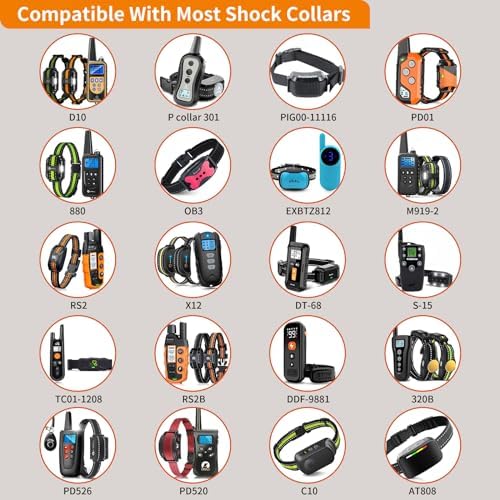 Shock Collar Replacement Strap, 3/4 Inch, 2-Pack, Reflective Adjustable Dog Collar, 8-27 Inch Neck Size