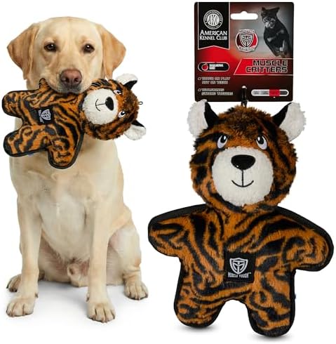 American Kennel Club Plush Dog Toy with Squeaker for Moderate Chewers, Soft Stuffed Dog Toy for Tugging, Fetch & Interactive Play, Gentle on Teeth