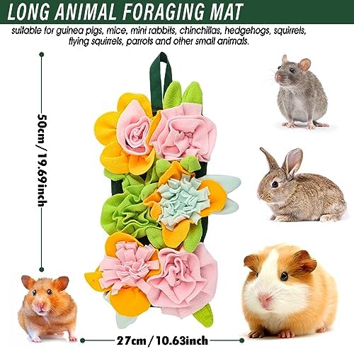 Rabbit Foraging Mat, Guinea Pig Toys Snuffle Pad Bed Mat Bunny Feeding Toy