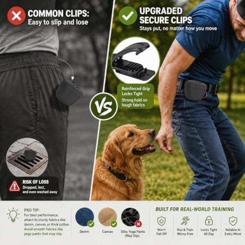 AUDWUD Silicone Dog Treat Pouch with Clicker Magnetic Closure Secure Clip
