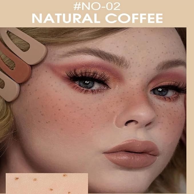 4 PCS Freckle Pen,Natural Lifelike Faux Fake Freckles Makeup Pen,Waterproof Long Lasting Quick Dry (01 Light Brown+02 Natural Coffee+03 Chestnut+04 Dark Brown)