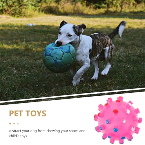 Beavorty Dog Chew Ball Squeaker Vinyl Quack Sound Pet Toy for Dogs and Cats 2.75in Colorful Interactive Fetch Ball for Chewing Stress Relief Random Color