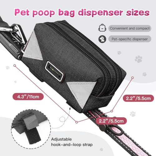 Dog Poop Bag Holder for Leash, Black