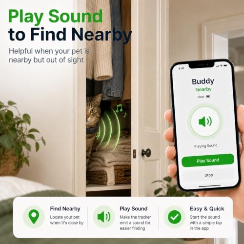 Dog Tracker, GPS Tracker for Dogs with Real-Time Location, No Monthly Fee, No SIM, IP68 Waterproof Ultra-Slim Lightweight with Holder, 500-Day Battery,iOS Only，Black