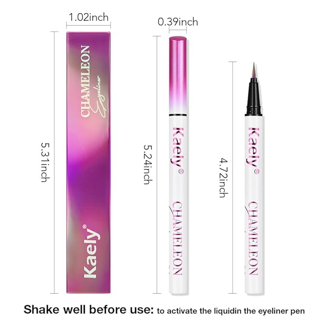 evpct Chameleon Duo Chrome Liquid Eyeliner, Light Dark Purple Glitter Metallic Shimmer Liquid Eyeliner, Multichrome Color Shift, Long Lasting Waterproof Eye Liner Eyeshadow Pencil Face Glitter Makeup