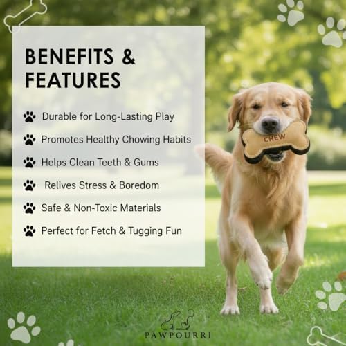 Natural Suede Leather Dog Chew Toy, Interactive Bone Shape Pet Toy for Adult Dogs and Puppies, Durable Design for Daily Chewing, Tug Play and Indoor Training Use