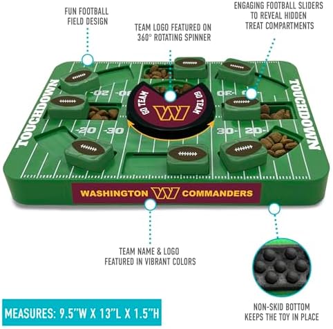 Pets First NFL Washington Commanders Large Puzzle Toy, Dog Puzzle Treat Toy, New Large Size, Interactive Dog Treat Toy, Dog Slow Feeding Toy