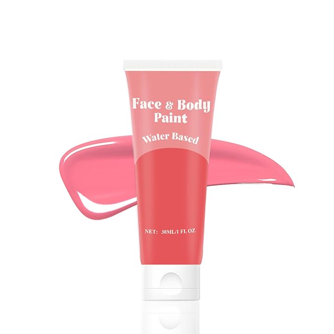 Pink Face Body Paint,Water Based Face Painting for Art Theater Halloween Party Cosplay,Sugar Skull Makeup, Clown, Costume, SFX Special Effect and Theme Parties