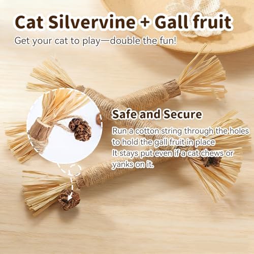Cat Toys for Indoor Cats, Purple, 3 Pcs Silvervine Sticks & 1 Pc Rope