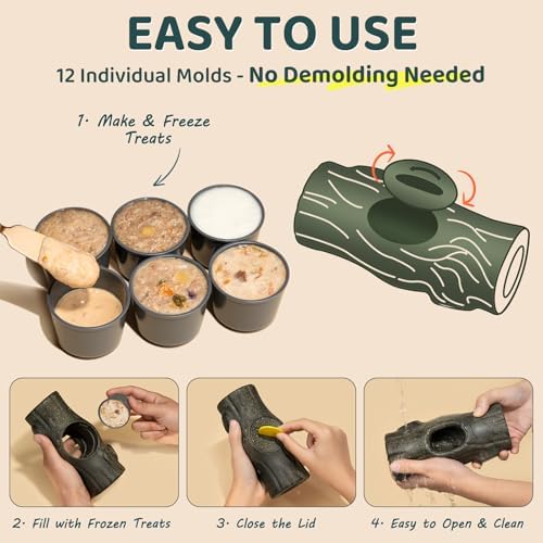 MENGJINGO 2-Pack Dog Treat Toy with 12 BPA-Free Treat Cups for Dogs 50 lbs+