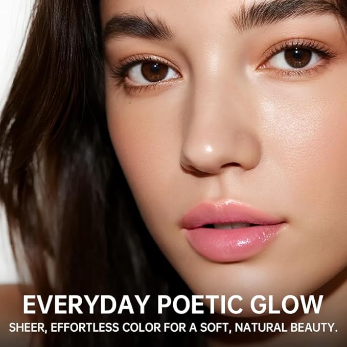 Tinted Lip Balm with Colorful Serum Core, CATKIN Cute 2-in-1 Pink Lip Balm Gloss, Moisturizing with Jojoba Oil Hyaluronic acid, Citrus Tea Flavor, Trendy Lip Care for Women & Girls - C02 Pink