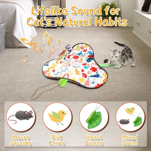 Joyzan Interactive Cat Toys for Indoor Cats,Automatic Hide and Seek Cat Toy