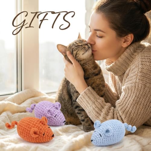 Cat Toys Mice, Catnip Toys Mouse for Indoor Cats, 3 Pcs