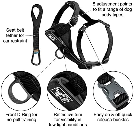 Kurgo Tru-Fit Smart Harness, Black, Extra Large