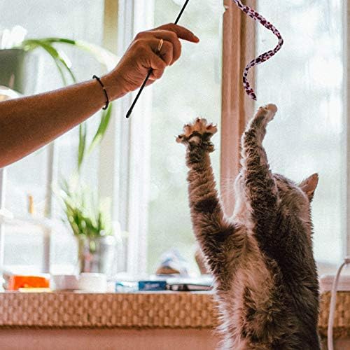 Sumind 3 Pieces Jungle Cat Wand Toys,Leopard Color