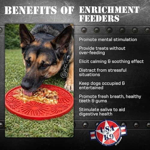 SodaPup USA K9 Fireworks eMat – Durable Enrichment Feeder Lick Mat for Dogs & Cats, Non Toxic Pet Safe Food Safe Material, Made in USA, Slow Feeder for Calming & Digestive Health