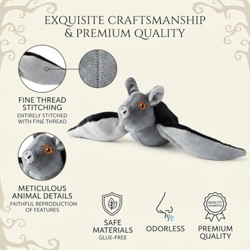 Flying Bat Dog Toy, Flapping Bat Dog Toy, Flapping Wings Interactive Pet Toy, Motion Activated Rechargeable Plush Toy with Chirping Engages Cats and Dogs, Mimics Real Flying Motion