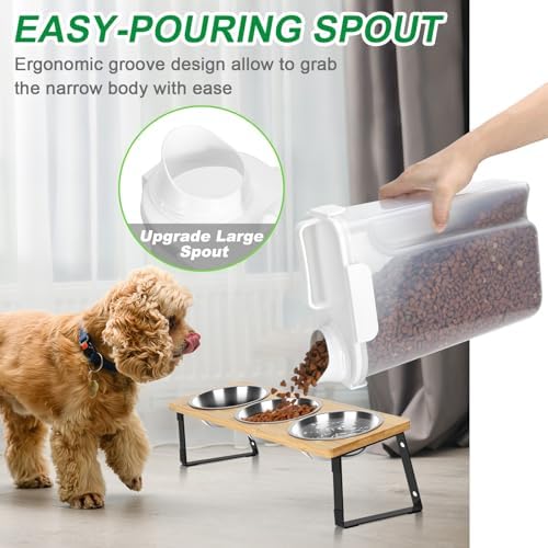 TBMax Dog Food Storage Container 5-7 lbs, Airtight Cat Food Container with Larger Spout & Measuring Cup, Portable Pet Food Storage Dispenser for Small Animal Kibble Storage, Bird Seed Container