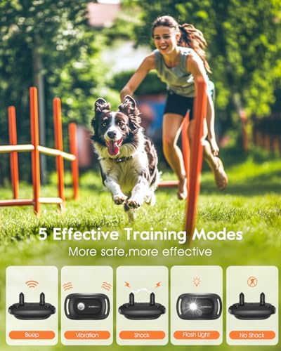 SLOPEHILL Dog Shock Collar,4200FT Dog Training Collar with Remote,Black | IP68 Waterproof e Collar with Beep,Vibration,Safe Shock,Light,No Shock Mode,Shock Collar for Small Medium Large Dog 8-140lbs