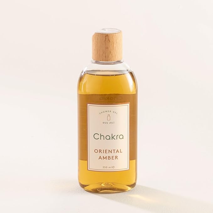 Chakra Body Wash for Women & Men - Moisturizing Shower Gel for Deep Cleansing and Silky Skin - Gentle Daily Body Care with Long-Lasting Freshness, 8.45 fl oz, Oriental Amber