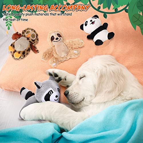 Skylety 7 Pcs Hide and Seek Squeaky Plush Dog Toys for Small Medium Puppies