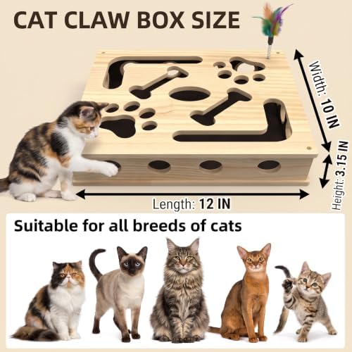 Cat Nail File Wooden Scratching Board for Indoor Claw Care