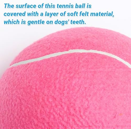 9.5" Large Dog Tennis Balls (2-Pack), Inflatable Toy with Pump
