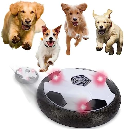 Ivieicip Active Gliding Disc - 2023 New Light up Indoor Soccer Ball Games Rolling for Dogs, Interactive Automatic Self Moving Dog Toys, Flying Saucer Aggressive Chewers (Silent)