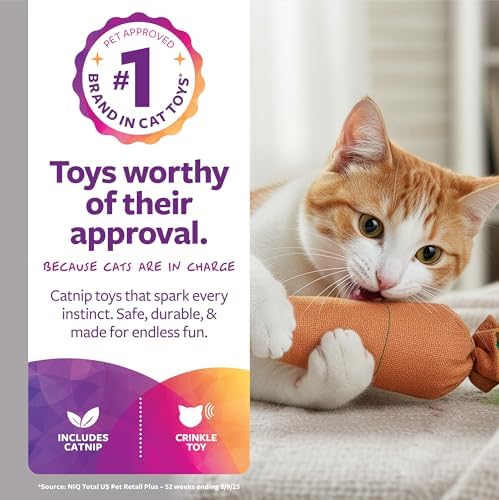 SmartyKat Kolossal Karrot Crinkle Kicker Catnip Cat Toy - Orange, Jumbo