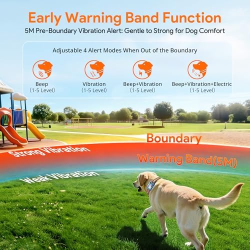 Meowant GPS Wireless Dog Fence & Dog Training Collar with Remote & Free APP, 82-7000ft Adjustable Range Electric Fence, 3 Training Modes, Waterproof LCD Collar for Dogs 10 Lbs+ Outdoor,Blue